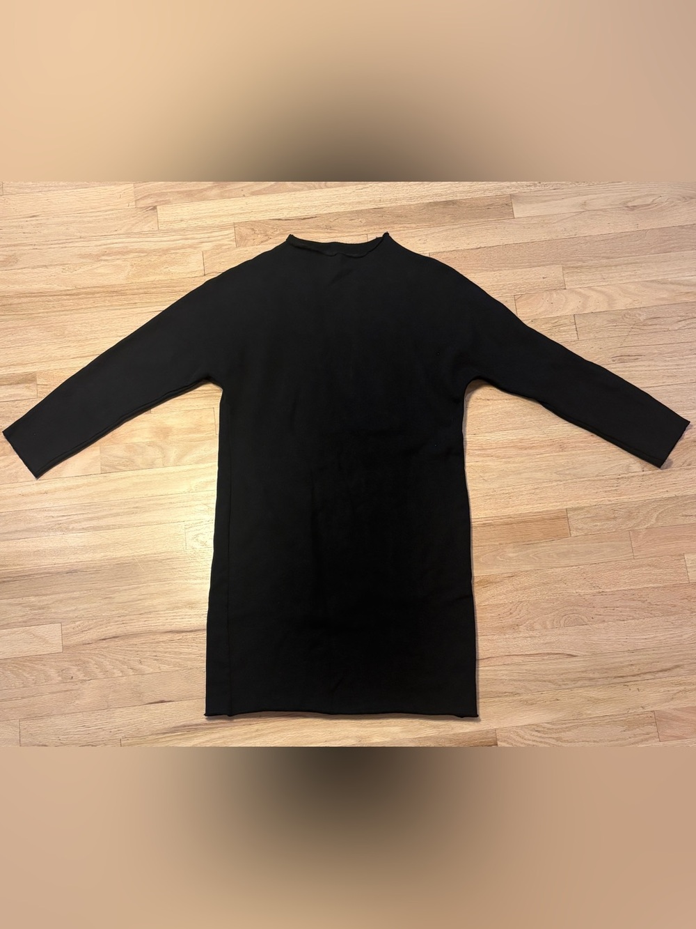 Frank & Eileen IZZIE Sweatshirt Party Dress, Black 100% Cotton Raw Hem, Medium M - Picture 4 of 9